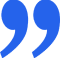 Stylized blue quote symbols