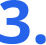 Bold blue numeral three with period.